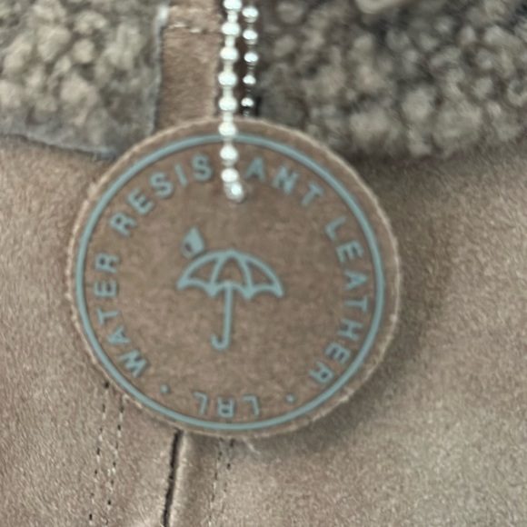 Lauren Ralph Lauren Steph Women’s Taupe Suede Shearing Trim Booties - Picture 3 of 10